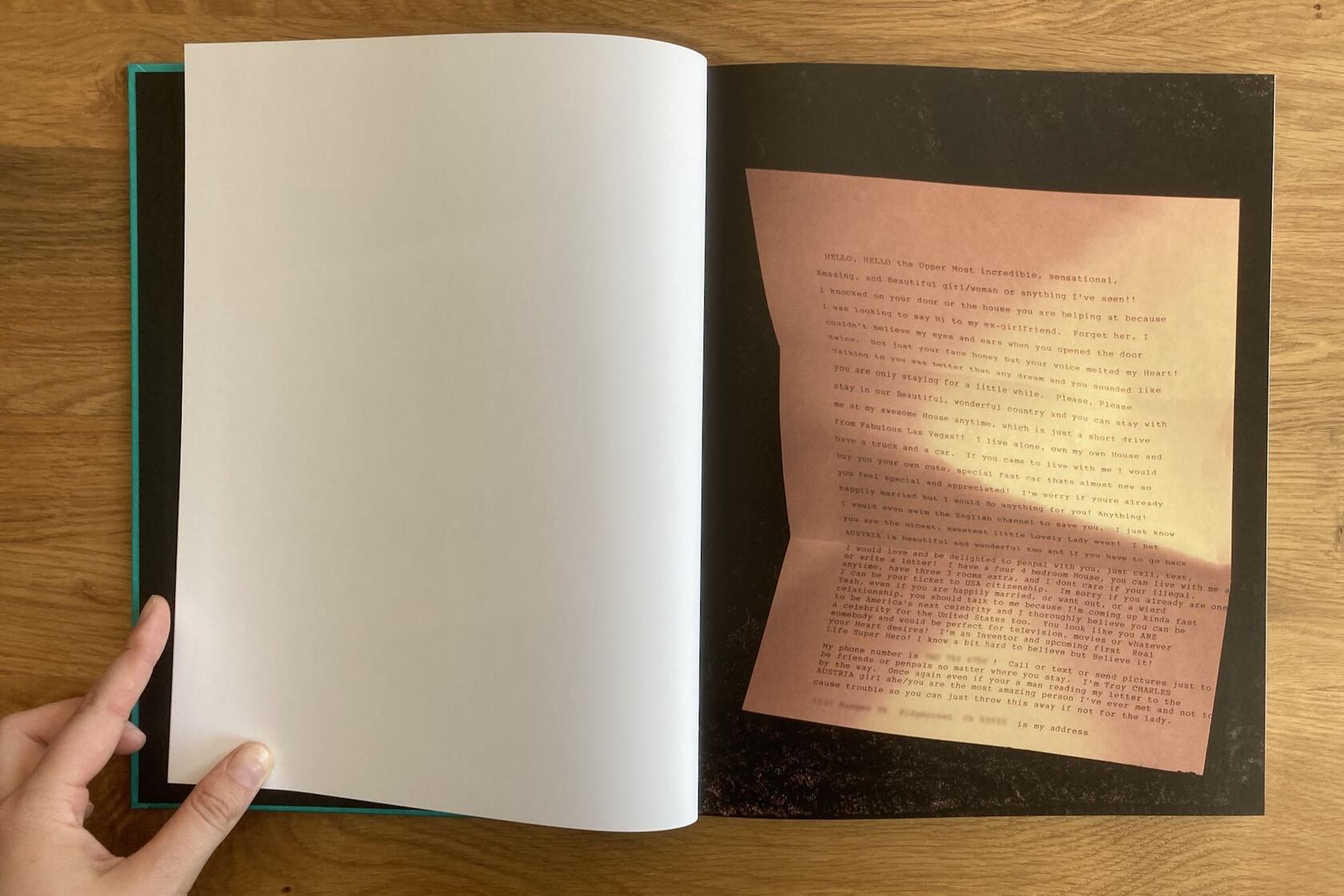 Two pages from the photo book 