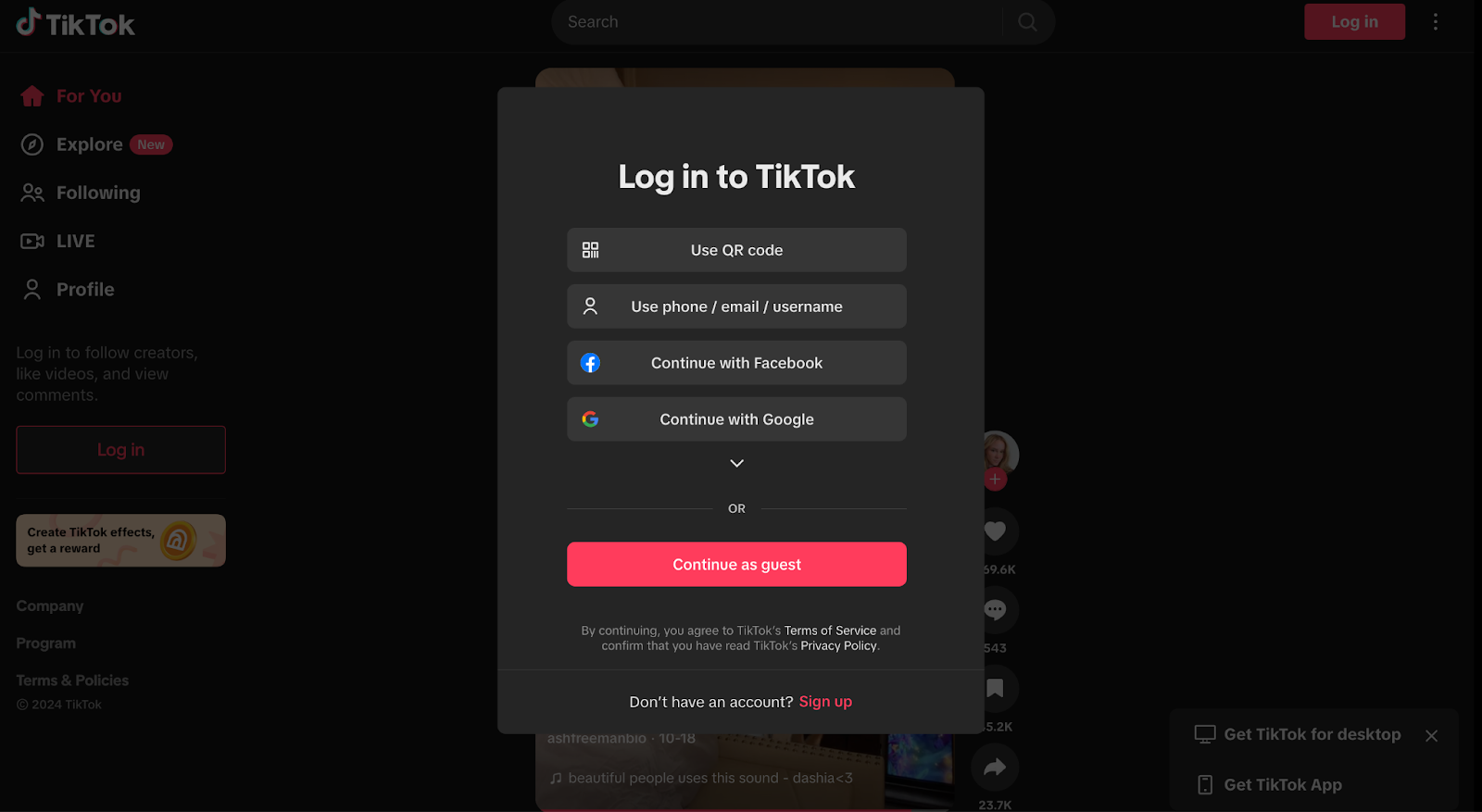 A screenshot of TIkTok